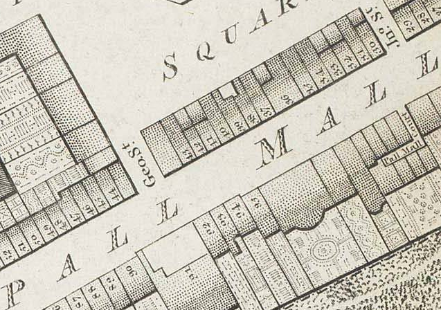 Map of Pall Mall 1799